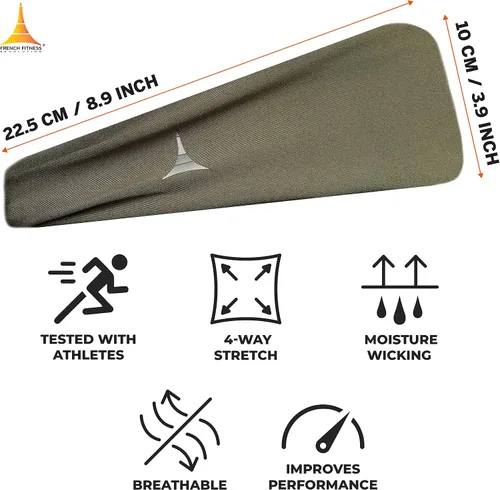 Vista 5 de French Fitness Revolution - Diadema deportiva elástica para hombres y mujeres - Banda para el sudor para chicos para correr, ciclismo, baloncesto