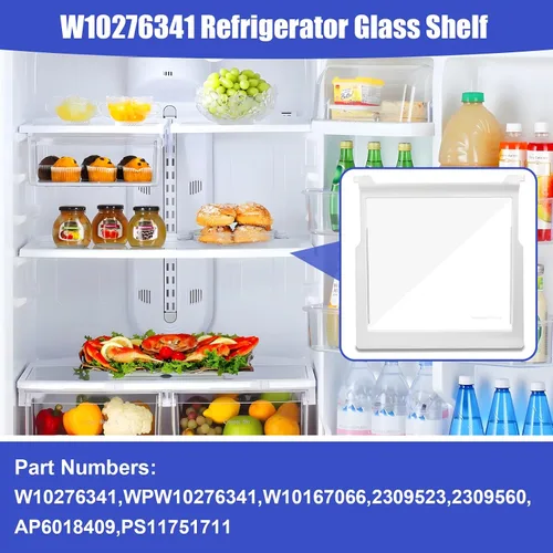 Vista 2 de Estante de vidrio para refrigerador W10276341 Piezas Compatibles con Kenmore, Whirlpool, Reemplazo de estante de vidrio para refrigerador 2309523