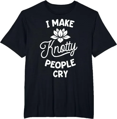 Vista 42 de Camiseta divertida de terapia de masaje I Make Knotty People Cry, Negro, S