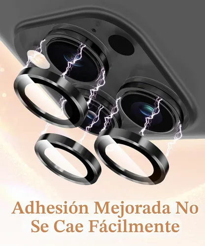 Vista 4 de GolbinBox Protector de lente de cámara para iPhone 13 Pro/13 Pro Max, ajuste invisible 1:1, vidrio templado 9H, funda individual de metal ultra HD