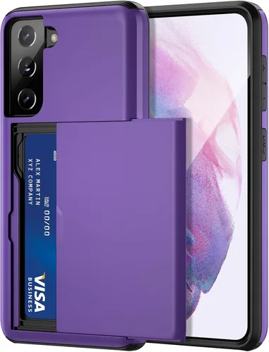Vista 8 de Jiunai - Funda para Samsung Galaxy S21, tarjetero para tarjetas de crédito, color negro
