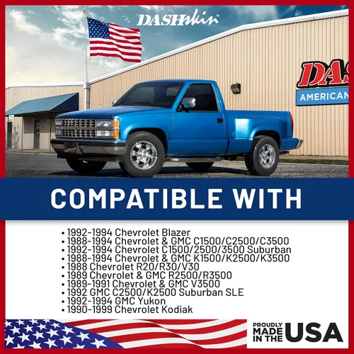 Vista 3 de Cubierta de plástico moldeado para salpicadero compatible con 1988-1994 C1500 C2500 C3500 K1500 K2500 K3500 Silverado Sierra Tahoe Yukon Suburban