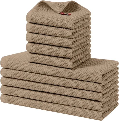 Vista 22 de Homaxy Juego de toallas y paños de cocina 100% algodón, 30 x 30 centímetros y 33 x 71 centímetros, juego de 8 toallas de cocina ultra suaves