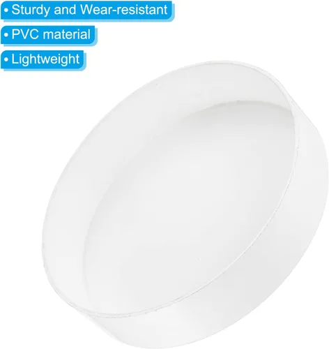 Vista 4 de PATIKIL 3.5"/89mm PVC Pipe End Cap Fitting, paquete de 3 enchufes de acoplamiento de enchufe de grado de muebles para bricolaje, jardín