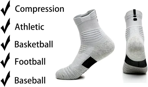 Vista 2 de Yoknatt Elite - Calcetines de baloncesto gruesos para ciclismo, calcetines deportivos para hombres, mujeres y niños