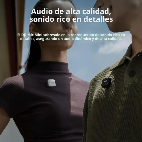 Vista 3 de DJI Mic Mini Transmisor (Negro Infinito), Ultraligero, Micrófono Lavalier Inalámbrico para DJI Action 5 Pro/Osmo Pocket 3, Cancelación de Ruido