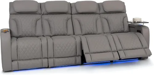 Vista 12 de Seatcraft Luminis 365 - Asiento de cine en casa (fila de 2 biplazas), color carmesí