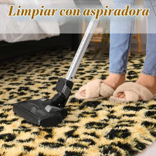 Vista 7 de HOMORE Alfombras esponjosas de leopardo de alta calidad, alfombra con estampado de leopardo para sala de estar, dormitorio, alfombra suave