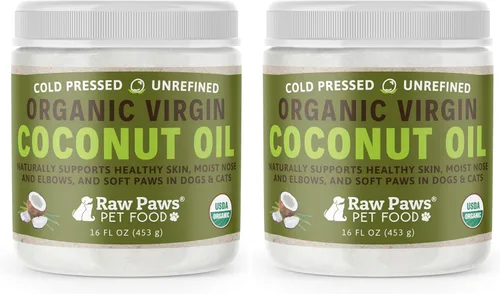 Vista 9 de Raw Paws Aceite de coco orgánico virgen para perros y gatos, 4 onzas, tratamiento para picazón en la piel, nariz seca, patas, codos, loción