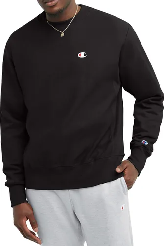 Vista 24 de Champion - Sudadera con cuello redondo para hombre, tejido invertido, sudadera de forro polar pesado para hombre Negro