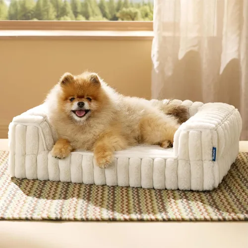 Vista 31 de Bedsure - Cama ortopédica para perros pequeños, cama impermeable de espuma viscoelástica con lados, sofá de espuma de nido de abeja para perros