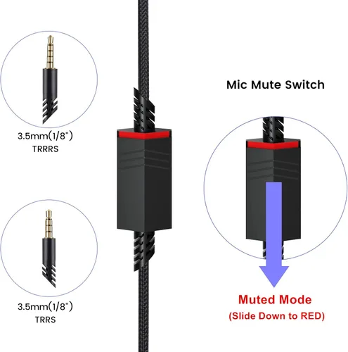Vista 7 de weishan Cable de micrófono y audio A40, repuesto para auriculares para juegos Astro A40 TR
