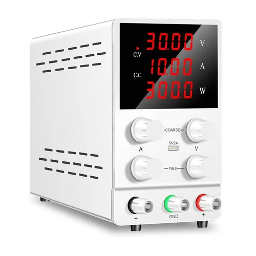 Vista 8 de Fuente de alimentación de CC variable, 30 V, 10 A, 5 A, fuente de alimentación de banco regulada de CC con pantalla LED de 4 dígitos, 15 V, 60 V