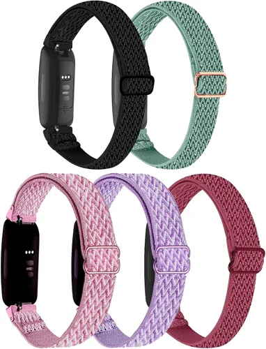 Vista 7 de Paquete de 5 bandas elásticas de nailon compatibles con Fitbit Inspire 3/Inspire 2/Inspire HR/Inspire, correa deportiva de repuesto ajustable Onda
