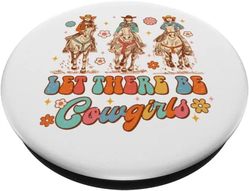 Vista 2 de Lets There Be Cowgirls Western Life Wild West Country PopSockets intercambiables PopGrip para niñas