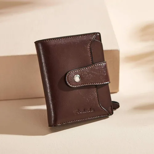 Vista 2 de BOSTANTEN - Billetera de cuero para mujer con bloqueo RFID, pequeña, con cremallera, de bolsillo, para tarjetas, con ventana para documento