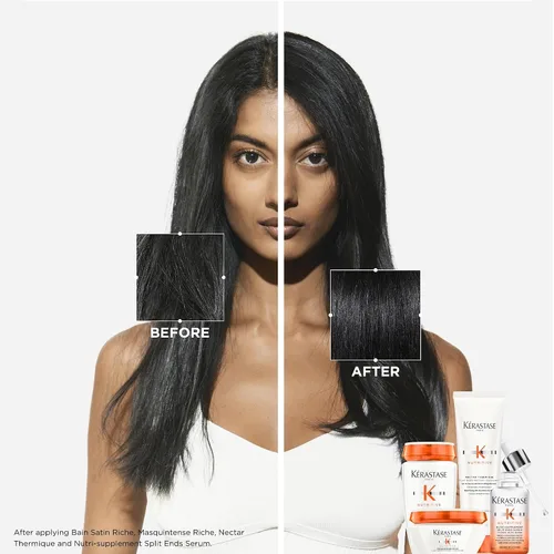 Vista 8 de KERASTASE Nutritive Masquintense Hair Mask Nutre profundamente y acondiciona con proteínas de origen vegetal, niacinamida para secado medio, 6.8