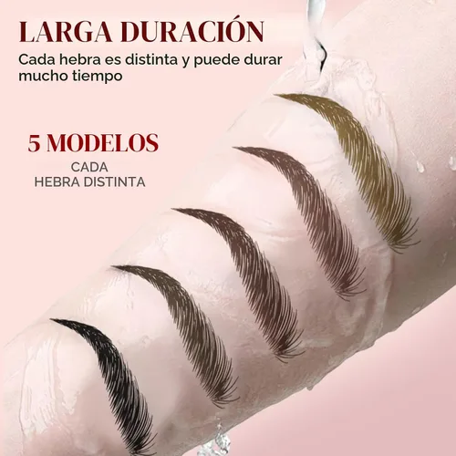 Vista 5 de Microblading - Lápiz de cejas 3D de 4 puntas, resistente al agua, de larga duración, para contornear con trazos finos, maquillaje natural de alta