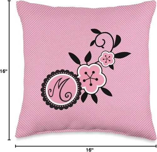 Vista 4 de Miraculous Mariquita Marinette Dupain-Cheng Flowers Throw Pillow