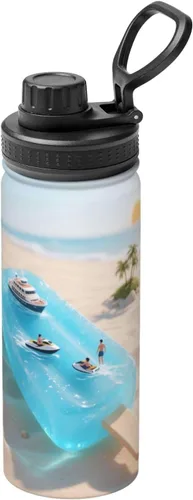 Vista 16 de Aurora Printed Insulated Water Bottle, 18oz Stainless Steel Funny Travel Mug, Leakproof Hot & Cold for Sports, Gym, Hiking