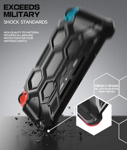 Vista 3 de Mumba Funda protectora para Nintendo Switch, Battle Series Funda de agarre resistente para consola Nintendo Switch con cómodos agarres acolchados