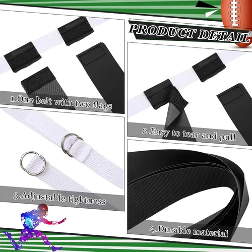 Vista 3 de Sintege Juego de cinturón de fútbol con bandera de 14 jugadores, bandera de fútbol ajustable y cinturones, regalos para jóvenes y adultos