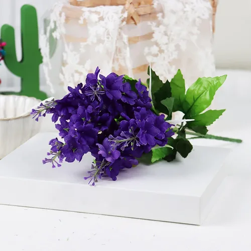 Vista 2 de ECYC Ltd Ramo de flores artificiales de jacinto de 13.78 pulgadas, flores de jacinto de seda con tallo de jacinto sintético para decoración de boda