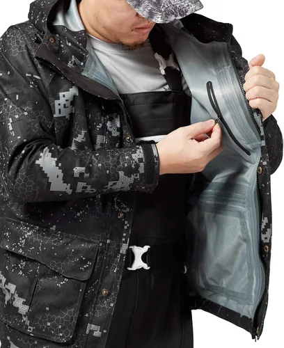 Vista 35 de BASSDASH Walker - Chaquetas transpirables e impermeables para pesca y caza con tela exterior silenciosa para hombres y mujeres en 7 tamaños