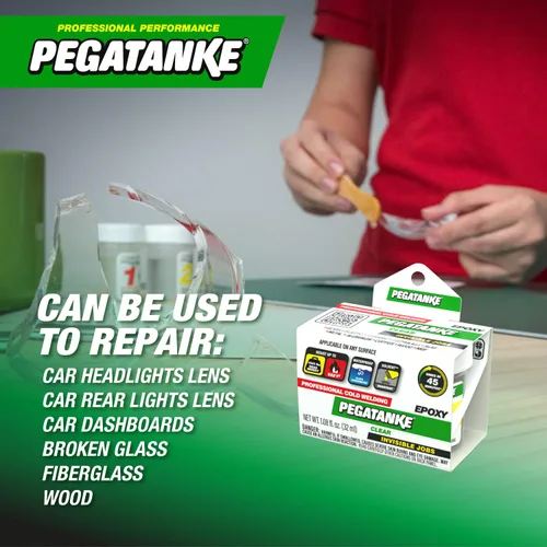 Vista 2 de PEGATANKE - Resina epoxi transparente de 2 partes Adhesivo profesional de soldadura en frío Pegamento de metal de alta resistencia para tanques