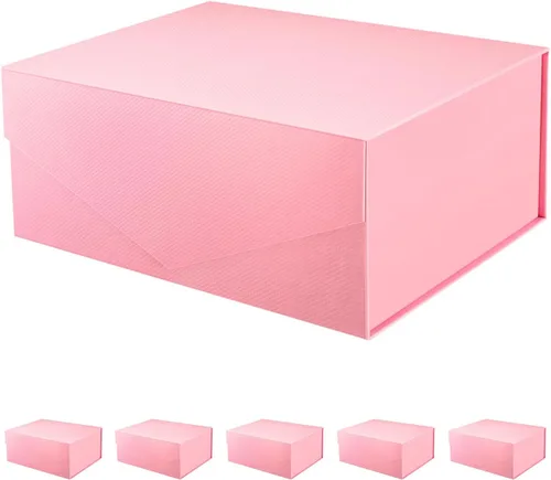 Vista 8 de PACKHOME Caja de regalo grande con tapa de 13.5 x 9 x 4.1 pulgadas, resistente caja de regalo plegable con cierre magnético
