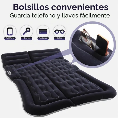 Vista 2 de Eooqi Colchón inflable del aire del coche para la cama del asiento trasero