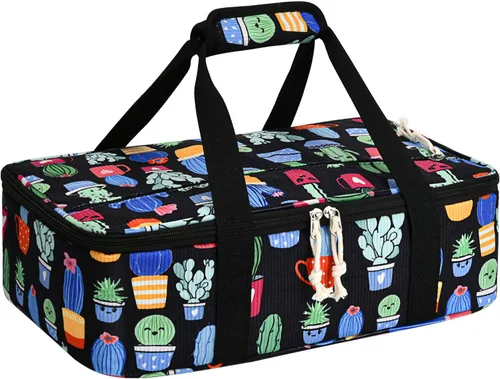 Vista 19 de Porta cacerolas aislado, porta ollas portátil para alimentos calientes o fríos, bolsa de lasaña para almuerzo para fiestas de comida, se adapta a
