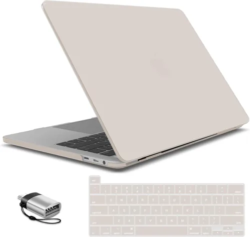 Vista 14 de IBENZER - Carcasa rígida de tacto suave para MacBook Pro de 13 pulgadas con Touch Bar y Touch ID, con funda de teclado y adaptador Type C