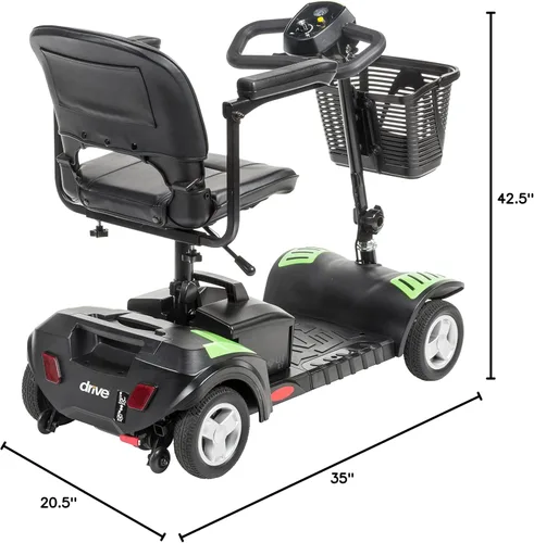 Vista 5 de Drive Medical Scout - Vespa compacta del poder del viaje, diseño de 4 ruedas El scooter compacto de viaje ofrece un diseño ligero de 4 ruedas