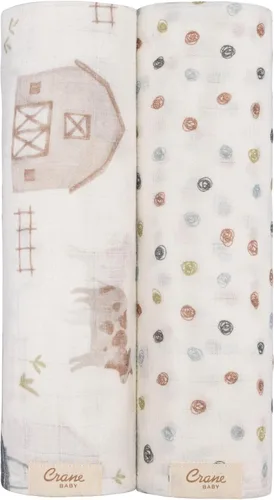 Vista 14 de Crane Baby Mantas de Arrullo de Muselina 100% Algodón, Beach Life Estrella de Mar, Juego de 3, 47" x 47", Arrullos para Recién Nacidos, Bebé y Niñas