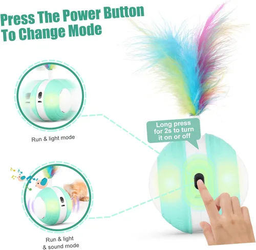 Vista 9 de Rueda de juguetes con sonido – Pelota de juguete para cachorros de interior – USB cargable