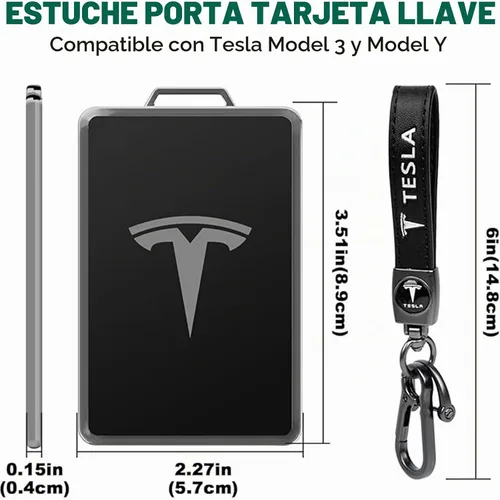 Vista 2 de Key Card Holder Case Compatible with Tesla Model 3 Y X S Key Protector Cover Accessories Decor Trim Gifts