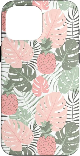 Vista 19 de Tropical Hawaiian Pineapple Pink Sage Colors Pattern Case for iPhone 17