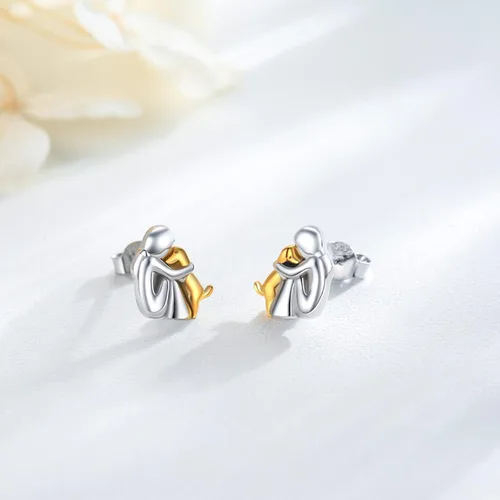 Vista 6 de Hypoallergenic Dog Earrings 925 Sterling Silver Cute Animal Dog Stud Earrings Dog Jewelry Gifts for Women Girls Pet Lover