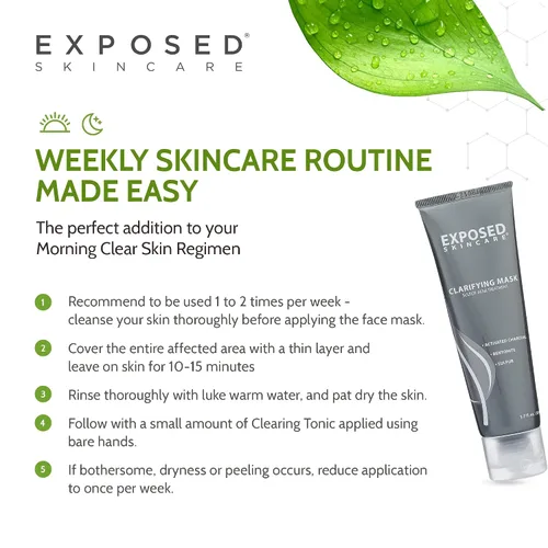 Vista 9 de Exposed Skin Care Mascarilla facial de carbón activado para purificar la piel, regular la producción de aceite y minimizar visiblemente los poros