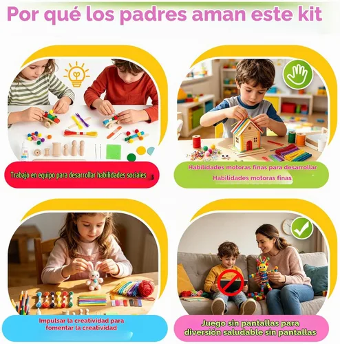 Vista 4 de Kit de Arte y Manualidades de Kid Made Modern – Un DIY de 1.7 kg de Suministros y Materiales de Manualidades para Proyectos Artísticos Creativos Kit