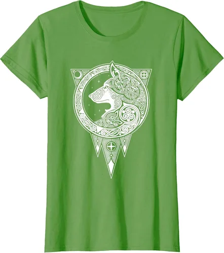 Vista 34 de Viking Fenris Wolf - Camiseta de mitología nórdica con símbolo de Fenrir Asphalt Grey