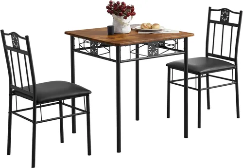 Vista 11 de VECELO Juego de mesa de comedor para 4 personas con sillas, mesa de cocina de 5 piezas y sillas acolchadas tapizadas para espacios pequeños, blanco