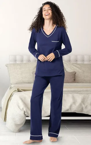 Vista 59 de PajamaGram Pijamas para mujer - Conjuntos de pijamas para mujer, camiseta sin botones, 100% algodón
