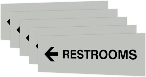 Vista 76 de Signs ByLITA Basic Restrooms - Letrero direccional para pared o puerta (negro), pequeño (paquete de 1)