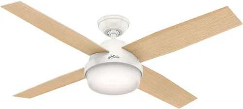 Vista 2 de Hunter Ventilador de 52 pulgadas con acabado blanco fresco Dimpsay de perfil bajo con kit de luces (renovado)