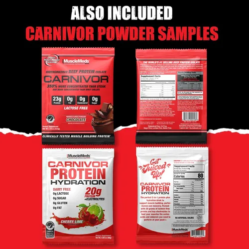 Vista 6 de MuscleMeds Carnivor RTD Sampler Pack de proteínas listas para beber, sin lactosa, sin azúcar, proteína aislada de res, construcción muscular
