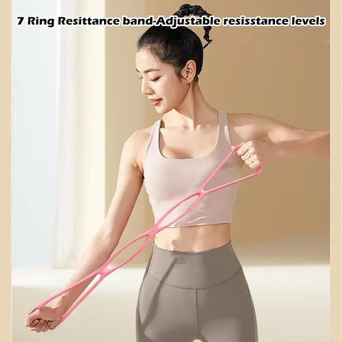 Vista 6 de Bandas de resistencia ajustables de 4 anillos para entrenar en casa, bandas de entrenamiento para mujeres y hombres, fitness, yoga, pilates