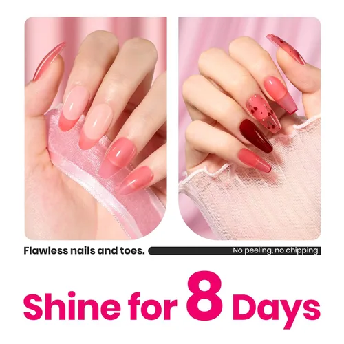 Vista 5 de Beetles Esmalte de uñas – Esmalte de uñas de dedos rojos de secado rápido (0.5 onzas líquidas), no necesita lámpara UV, esmalte de uñas, manicura