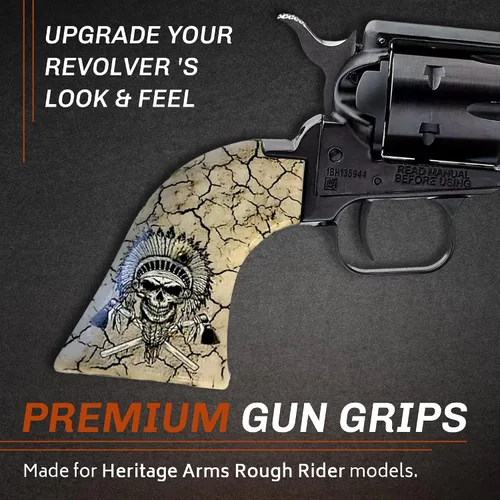 Vista 3 de Premium Gun Grips Puños de repuesto compatibles con Heritage Arms Rough Rider Solid ABS HD Imagen de una serpiente negra con estampado UV